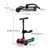 Kinderkraft Raket Up - детский самокат с сидением 2в1, LED-подсветка • Black (KRRAUP00BLK0000)