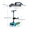 Kinderkraft Raket Up - детский самокат с сидением 2в1, LED-подсветка • Blue (KRRAUP00BLU0000)