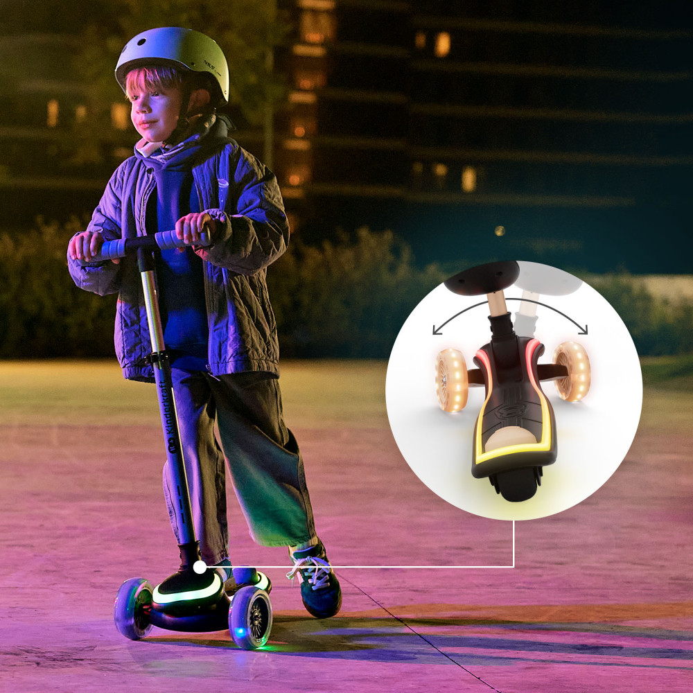 Kinderkraft Raket Up - детский самокат с сидением 2в1, LED-подсветка • Blue (KRRAUP00BLU0000)