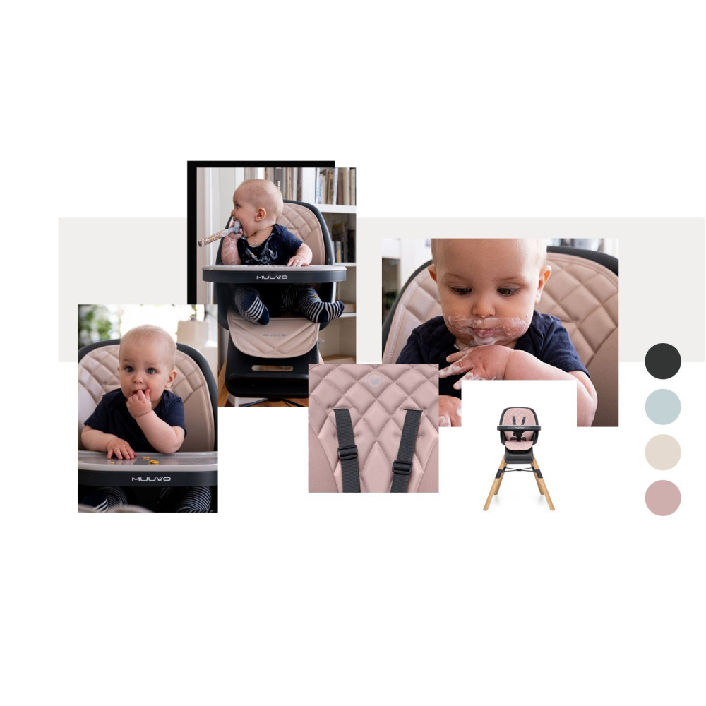 Muuvo Choc2 - стульчик для кормления, поворотность сидения на 360 • Beige