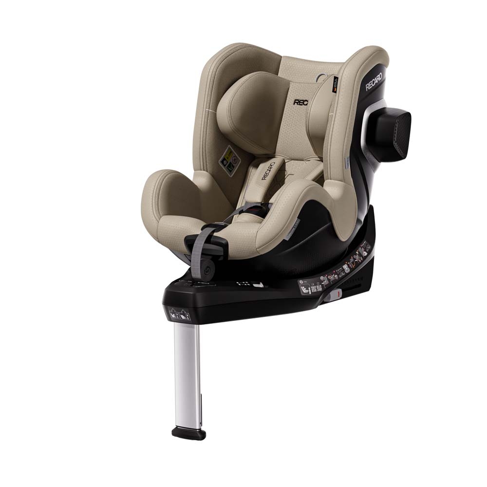Recaro Toron 1 KID i-Size - дитяче автокрісло (3 міс - 4 роки / 61 – 105 см), кріпиться за допомогою системи Isofix, функція обертання на 360°, бічний захист • Elegant Beige