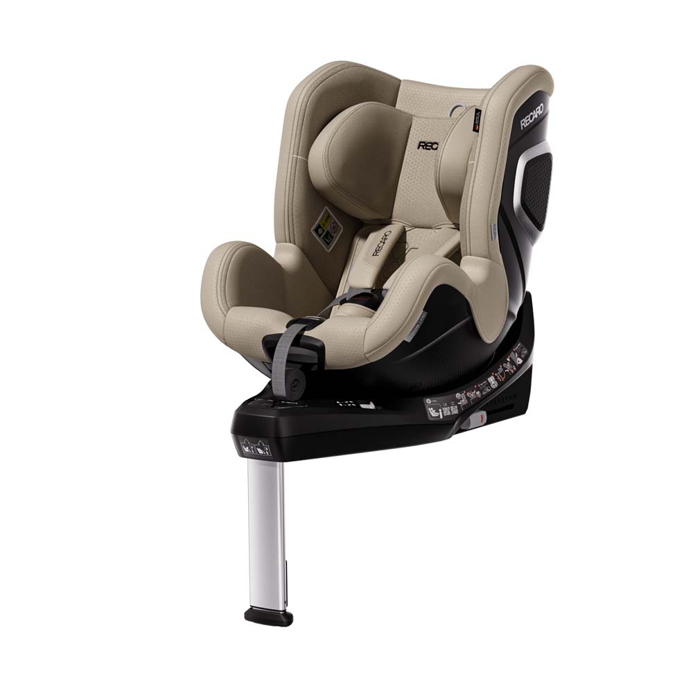 Recaro Toron 1 KID i-Size - дитяче автокрісло (3 міс - 4 роки / 61 – 105 см), кріпиться за допомогою системи Isofix, функція обертання на 360°, бічний захист • Elegant Beige