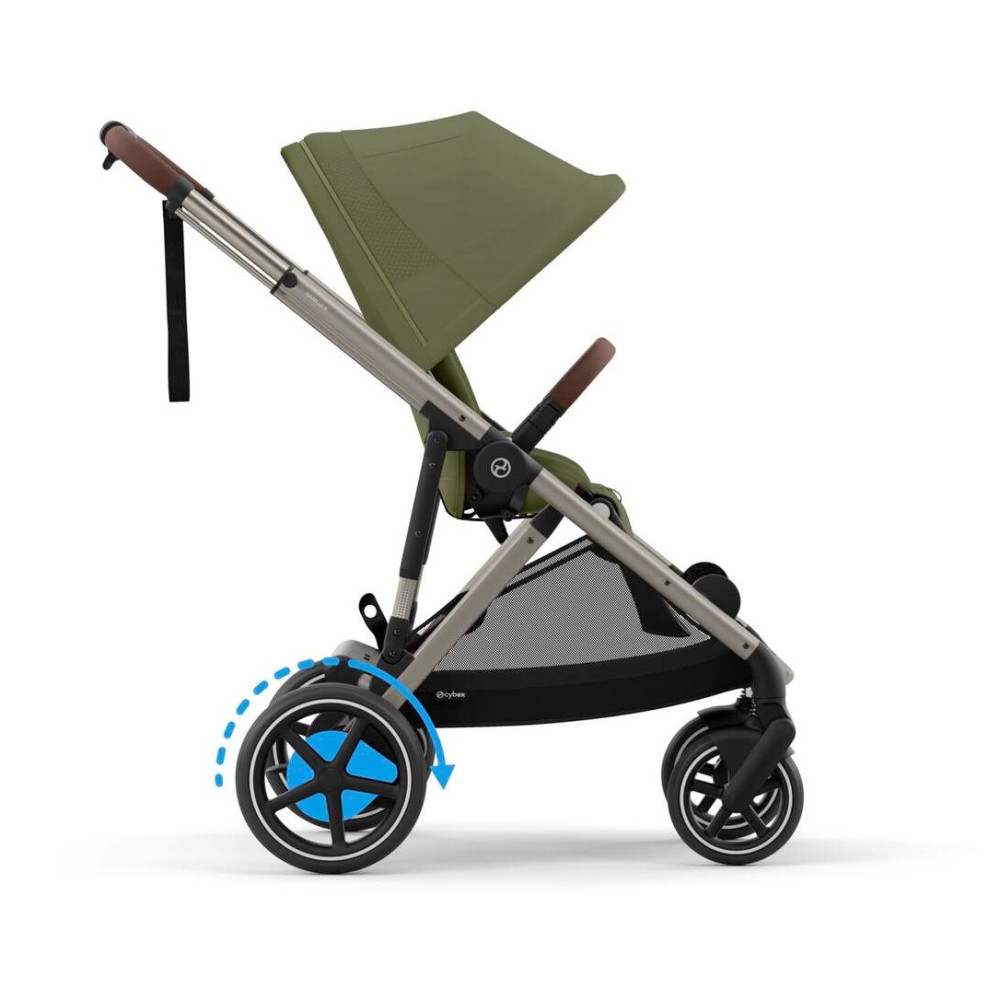 Cybex eGazelle S - прогулочная коляска с электроприводом, автоматическим покачиванием, 20+ конфигураций, плавный и комфортный ход • Taupe Frame Moss Green