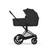Комплект 2в1 Cybex Priam - дитяча коляска з функцією складання разом із люлькою, преміальний візок • Sepia Black / Matt Black Frame