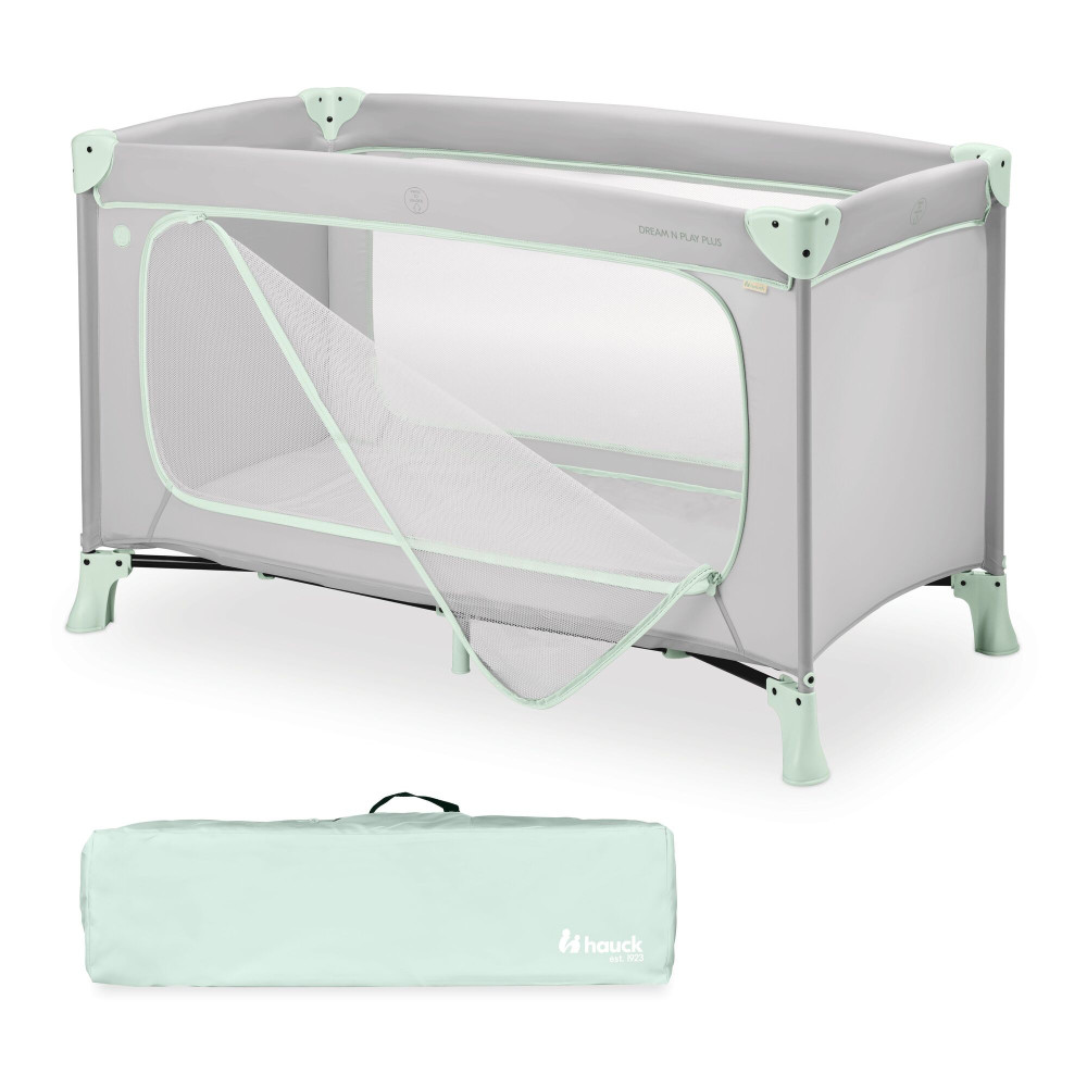 Hauck Dream N Play Plus - детский манеж-кроватка для путешествий • Dusty Mint