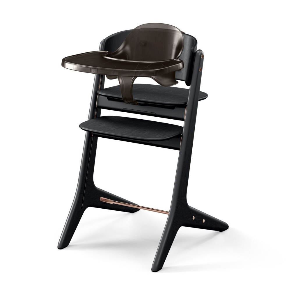 Cybex Lemo Platinum Wood - стульчик для кормления 4в1, в комплекте баунсер от рождения, сиденье для малышей от 6 месяцев и столик • Black Wood