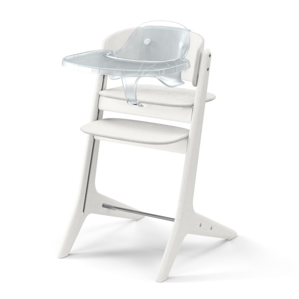 Cybex Lemo Platinum Wood - стульчик для кормления 4в1, в комплекте баунсер от рождения, сиденье для малышей от 6 месяцев и столик • White Wood