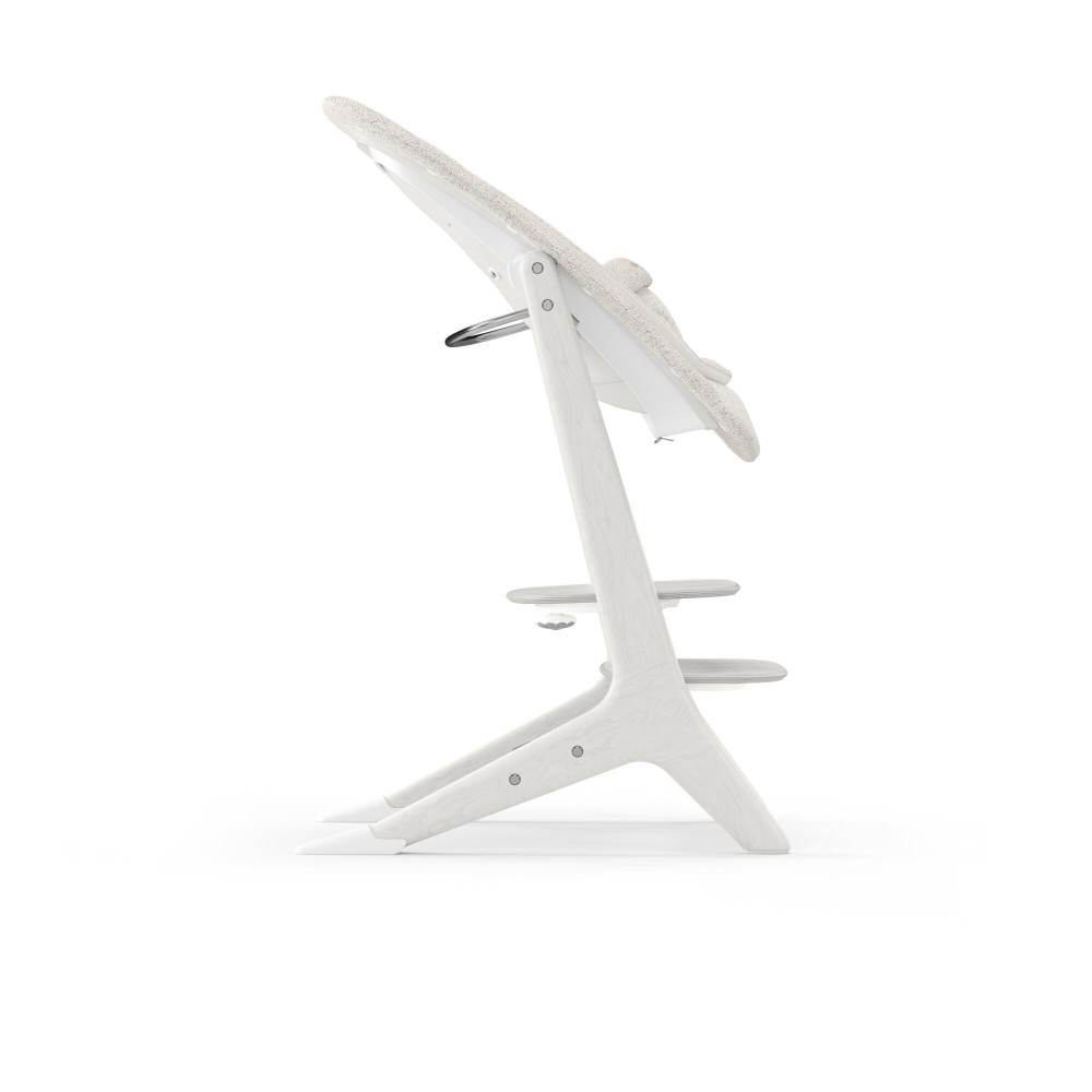 Cybex Lemo Platinum Wood - стульчик для кормления 4в1, в комплекте баунсер от рождения, сиденье для малышей от 6 месяцев и столик • White Wood