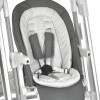 El Camino Debut ME 1102 - стульчик для кормления, шезлонг для новорожденных, качели с функцией автоматического укачивания (питание от сети, от батареек, 2 колеса, пульт ДУ, таймер, музыка, чехол из экокожи) • Gentle Dark Gray