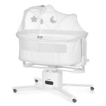 El Camino Dream ME 1223 - приставная кроватка с электроукачиванием, поворотные колесики, LED-экран, мобильное приложение APP • White
