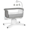 El Camino Dream ME 1223 - приставная кроватка с электроукачиванием, поворотные колесики, LED-экран, мобильное приложение APP • Gray