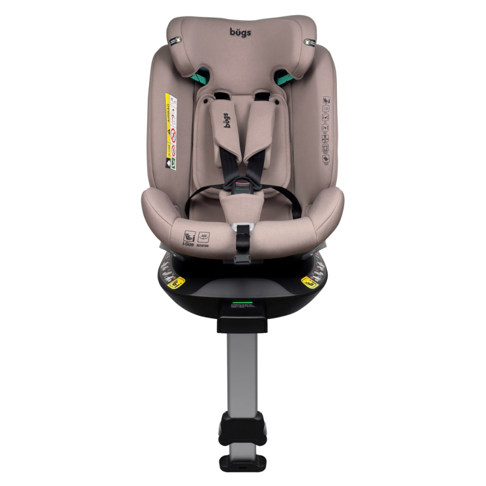 Bugs Axis 360 - поворотне дитяче автокрісло i-Size (0 – 12 років / 40 – 150 см / 0 – 36 кг), кріплення ISOFIX та опорна ніжка • Stone Brown Bugs Axis 360 - поворотне дитяче автокрісло i-Size (0 – 12 років / 40 – 150 см / 0 – 36 кг), кріплення ISOFIX та опорна ніжка • Stone Brown
