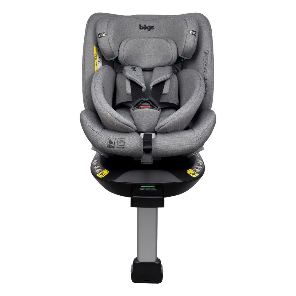 Bugs Axis 360 - поворотне дитяче автокрісло i-Size (0 – 12 років / 40 – 150 см / 0 – 36 кг), кріплення ISOFIX та опорна ніжка • Cloud Grey Bugs Axis 360 - поворотне дитяче автокрісло i-Size (0 – 12 років / 40 – 150 см / 0 – 36 кг), кріплення ISOFIX та опорна ніжка • Cloud Grey