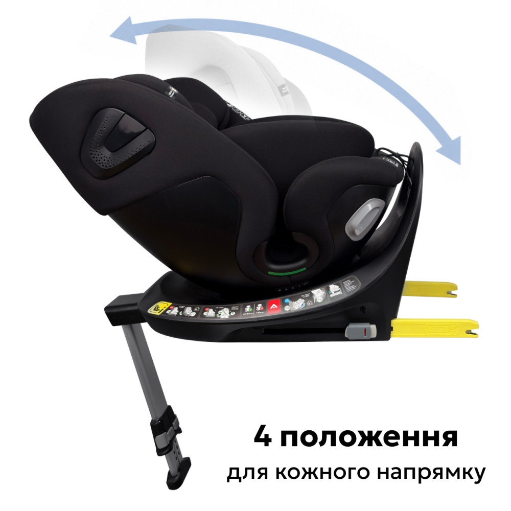 Bugs Axis 360 - поворотне дитяче автокрісло i-Size (0 – 12 років / 40 – 150 см / 0 – 36 кг), кріплення ISOFIX та опорна ніжка • Graphite Black Bugs Axis 360 - поворотне дитяче автокрісло i-Size (0 – 12 років / 40 – 150 см / 0 – 36 кг), кріплення ISOFIX та опорна ніжка • Graphite Black