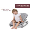 Chicco Mia - крісло-гойдалка 2в1 з музикою, вібрацією, регульованою спинкою, дугою іграшок та ручками для перенесення • Grey