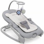 Chicco Mia - крісло-гойдалка 2в1 з музикою, вібрацією, регульованою спинкою, дугою іграшок та ручками для перенесення • Grey