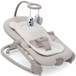 Chicco Mia - крісло-гойдалка 2в1 з музикою, вібрацією, регульованою спинкою, дугою іграшок та ручками для перенесення • Beige