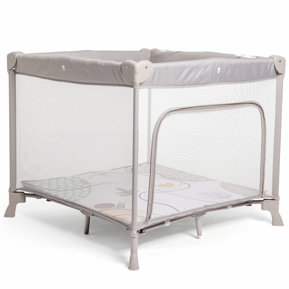 Chicco Open Box - детский игровой манеж с развивающим ковриком (0 - 4 года / до 15 кг), боковая дверца на молнии  • Beige