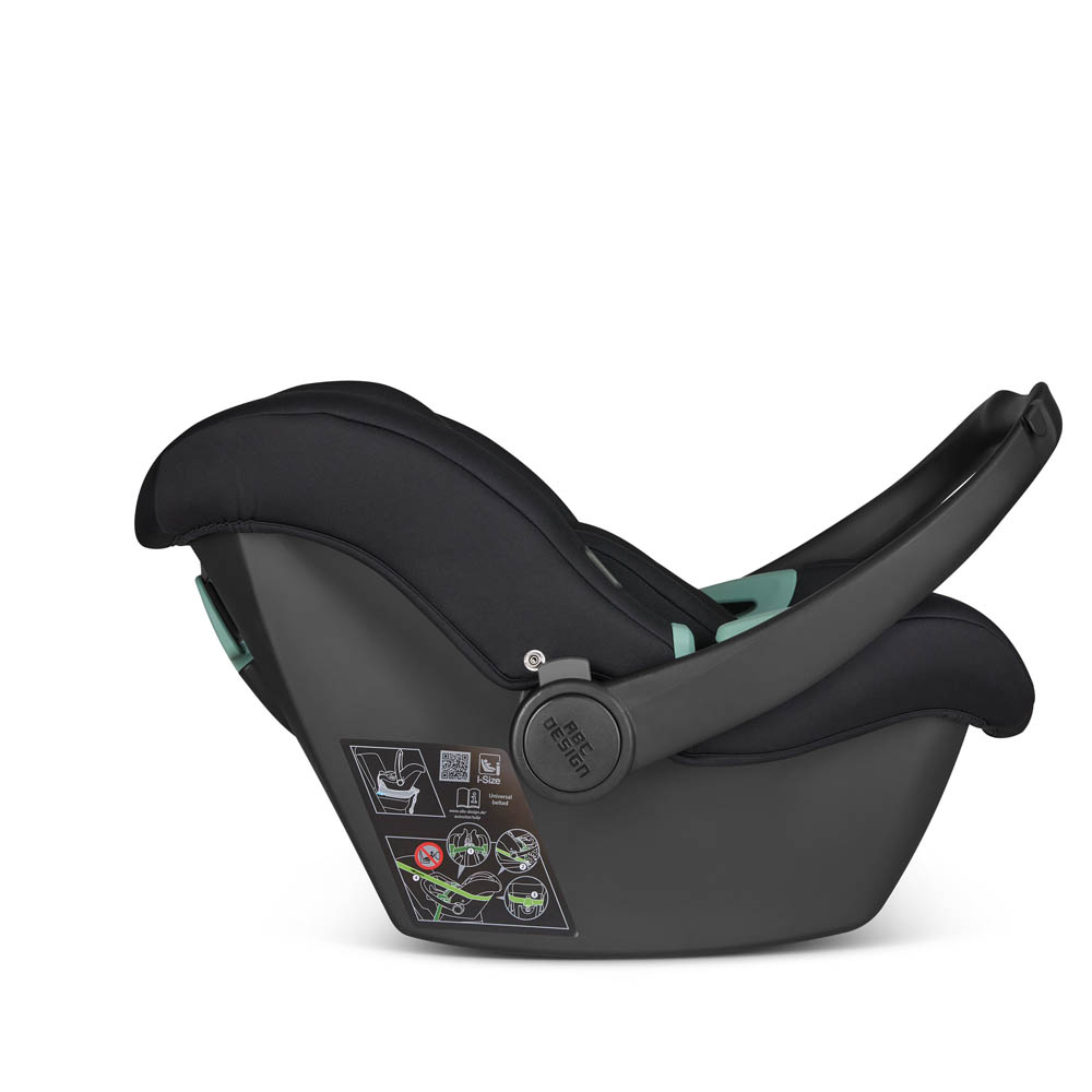 ABC Design Tulip i-Size - детское автокресло (0 - 15 міс / 40 - 83 см / 0-13 кг), с анатомическим вкладышем, регулируемым подголовником и козырьком от солнца • Black