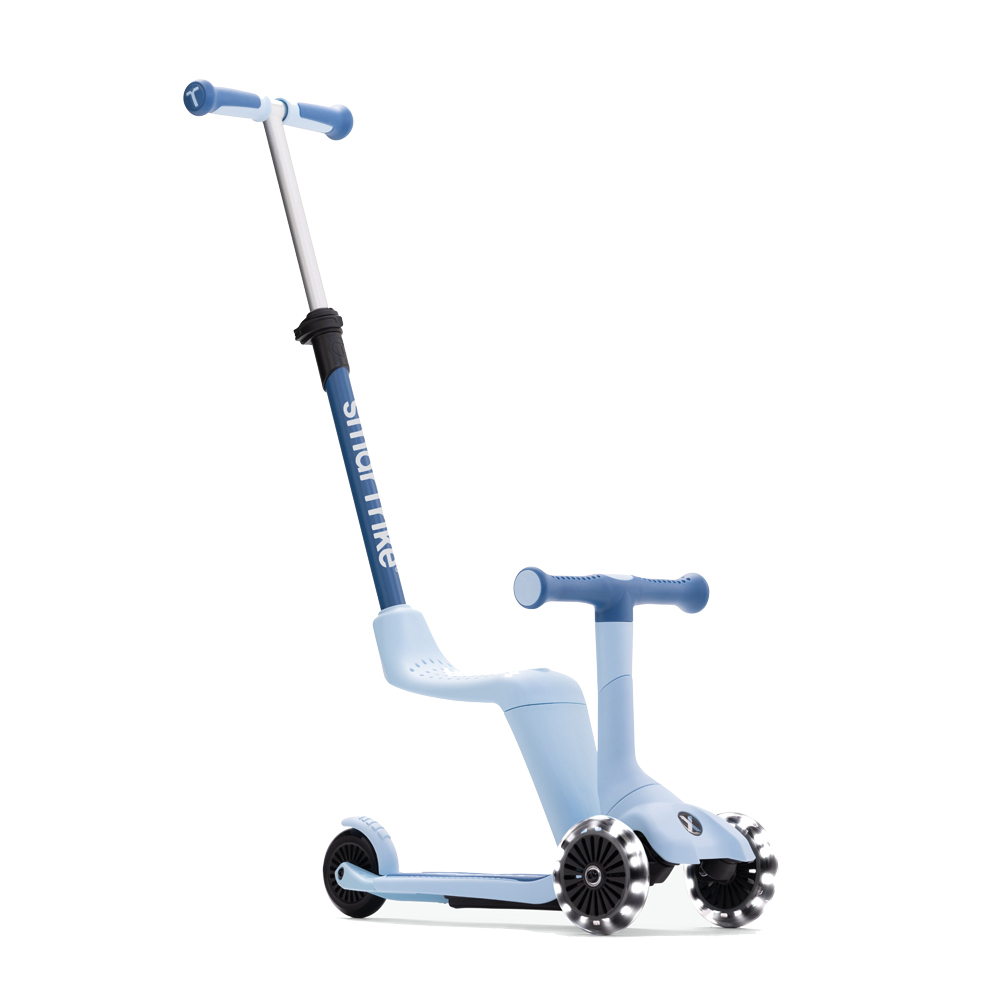 smarTrike Xtend Mini-ride - компактный детский самокат-беговел 3 в 1, съемное сиденье, раздвижная рама, регулируемый руль • Blue