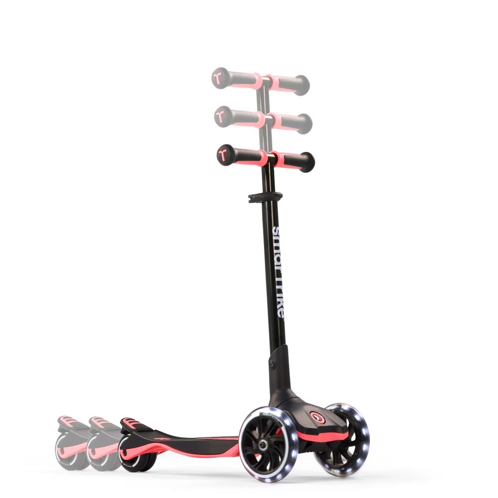 smarTrike Xtend Ride-on - детский самокат-беговел 4 в 1, родительская ручка, отсек для игрушек, LED-колеса • Salmon Pink