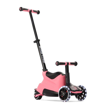 smarTrike Xtend Ride-on - детский самокат-беговел 4 в 1, родительская ручка, отсек для игрушек, LED-колеса • Salmon Pink