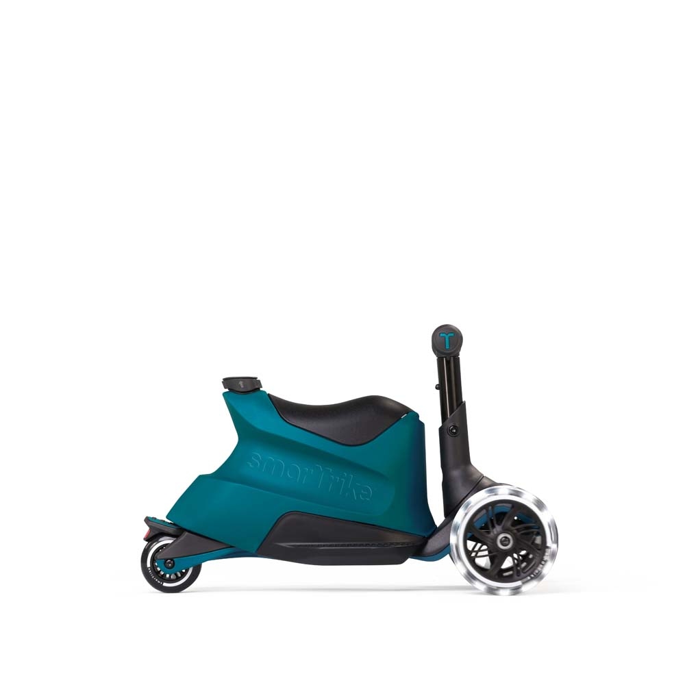 smarTrike Xtend Ride-on - детский самокат-беговел 4 в 1, родительская ручка, отсек для игрушек, LED-колеса • Teal