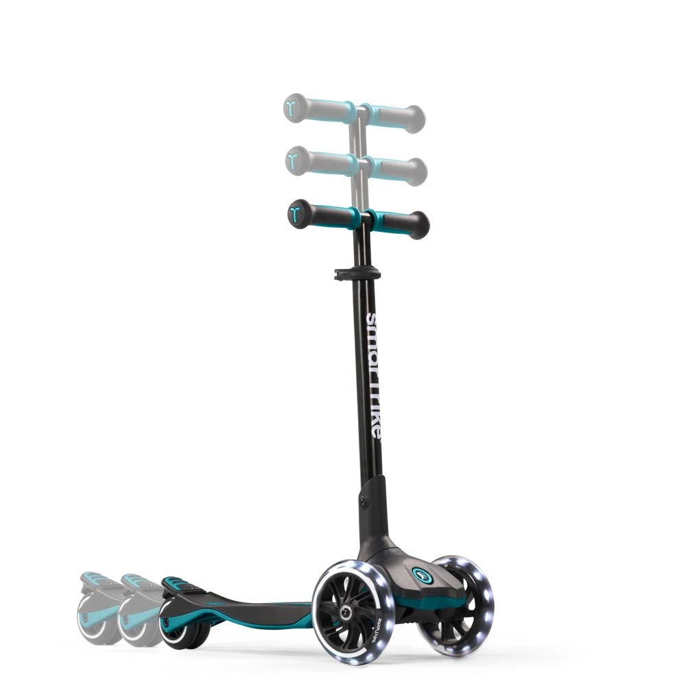 smarTrike Xtend Ride-on - детский самокат-беговел 4 в 1, родительская ручка, отсек для игрушек, LED-колеса • Teal