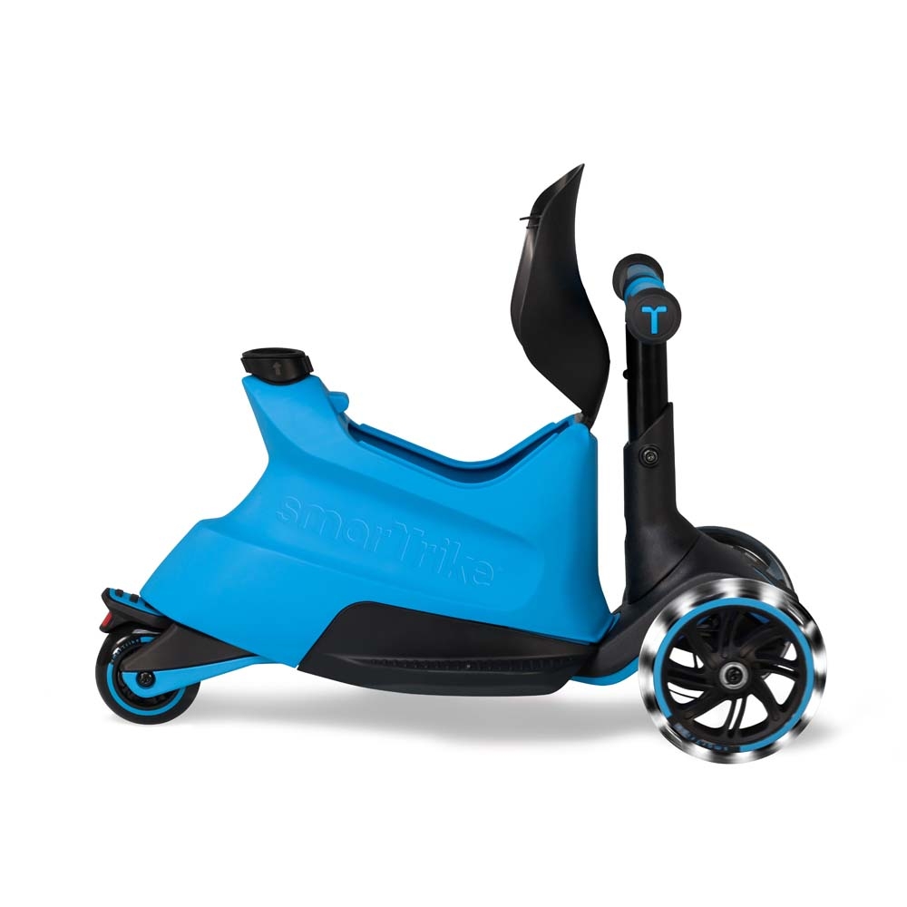 smarTrike Xtend Ride-on - детский самокат-беговел 4 в 1, родительская ручка, отсек для игрушек, LED-колеса • Blue