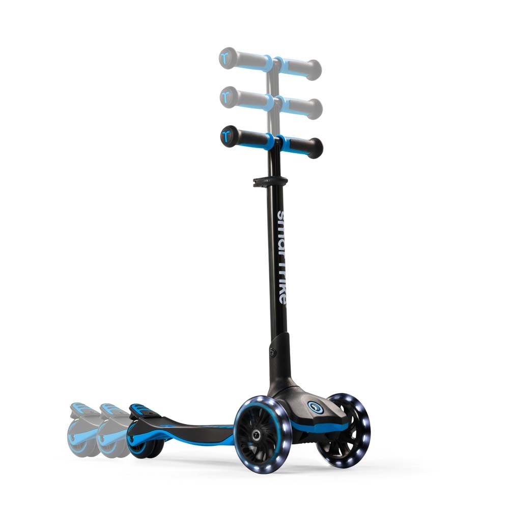 smarTrike Xtend Ride-on - детский самокат-беговел 4 в 1, родительская ручка, отсек для игрушек, LED-колеса • Blue