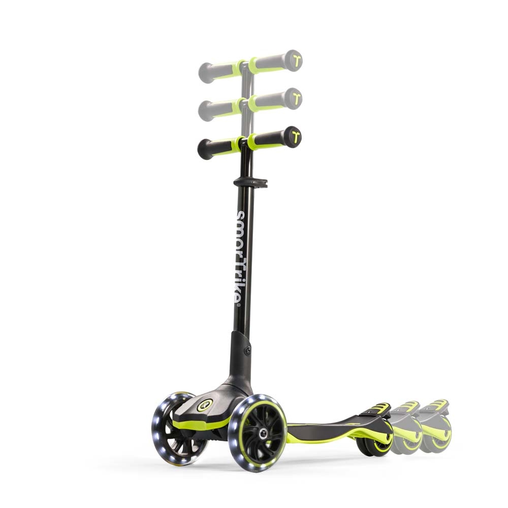smarTrike Xtend Ride-on - детский самокат-беговел 4 в 1, родительская ручка, отсек для игрушек, LED-колеса • Lime