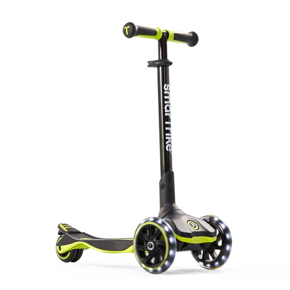 smarTrike Xtend Ride-on - детский самокат-беговел 4 в 1, родительская ручка, отсек для игрушек, LED-колеса • Lime