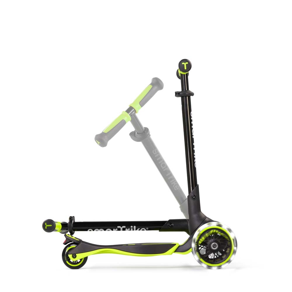 smarTrike Xtend Ride-on - детский самокат-беговел 4 в 1, родительская ручка, отсек для игрушек, LED-колеса • Lime