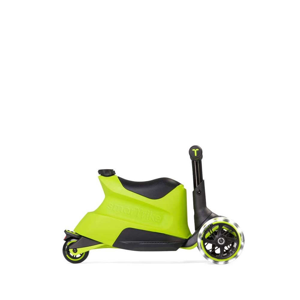 smarTrike Xtend Ride-on - детский самокат-беговел 4 в 1, родительская ручка, отсек для игрушек, LED-колеса • Lime