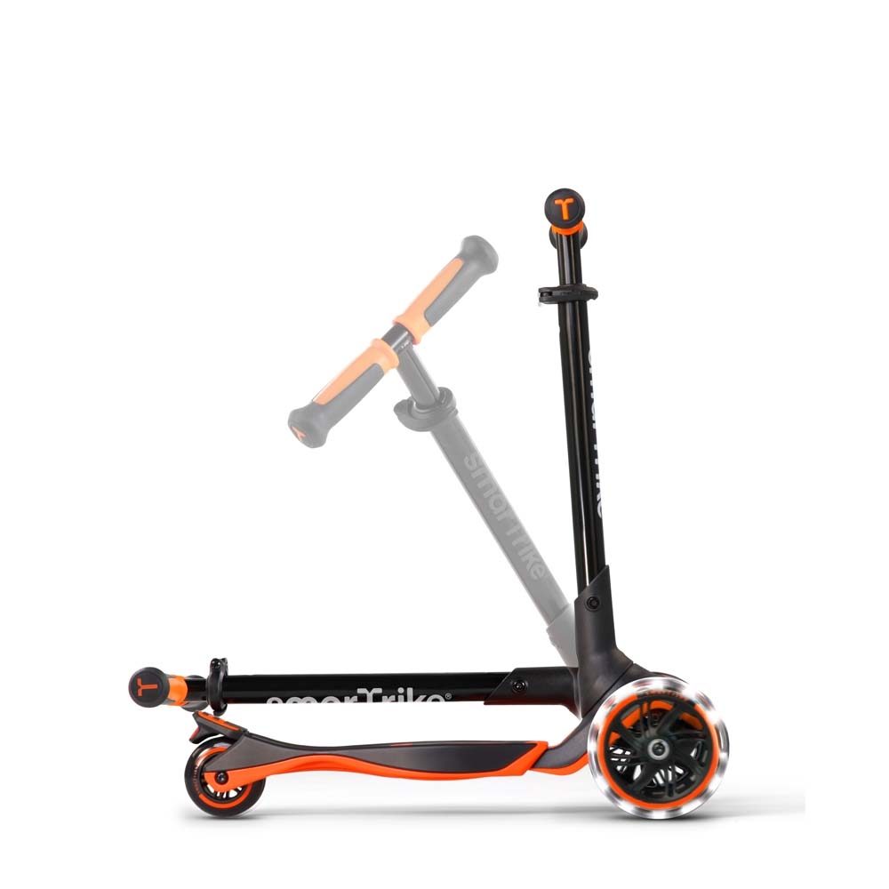 smarTrike Xtend Ride-on - детский самокат-беговел 4 в 1, родительская ручка, отсек для игрушек, LED-колеса • Orange