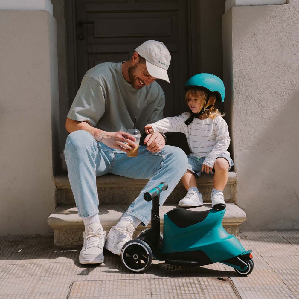 smarTrike Xtend Ride-on - детский самокат-беговел 4 в 1, родительская ручка, отсек для игрушек, LED-колеса • Orange