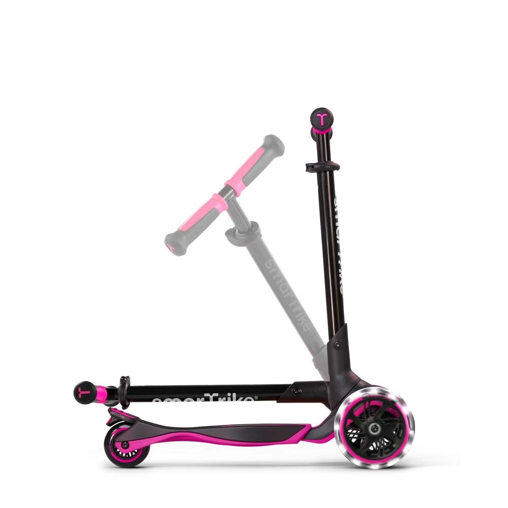 smarTrike Xtend Ride-on - детский самокат-беговел 4 в 1, родительская ручка, отсек для игрушек, LED-колеса • Pink