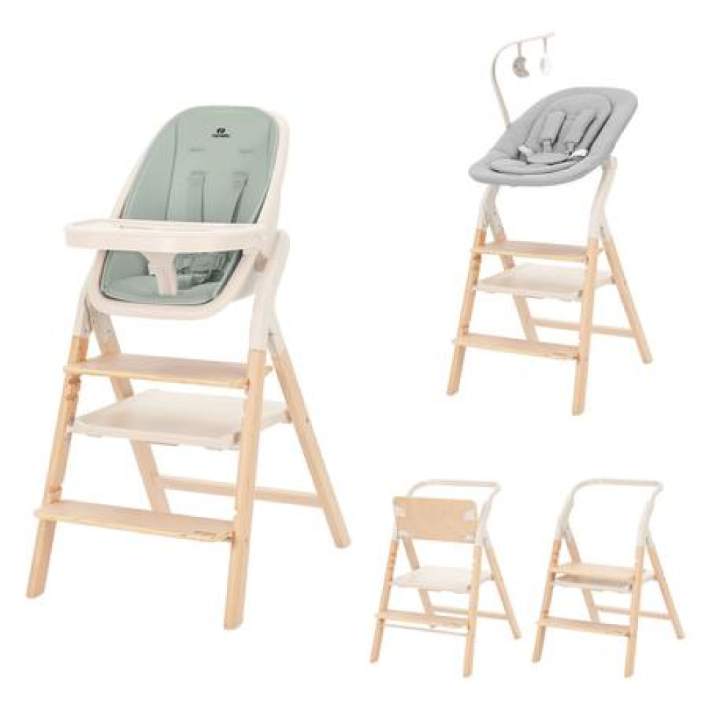 Carrello Ergo CRL-16701 - стільчик для годування, шезлонг для немовля, навчальна вежа до 75 кг, дитячий стільчик (дуга з м’якими іграшками, регульована підніжка) • Elora Green