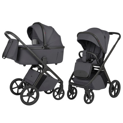 Carrello Vector F CRL-6700 - детская коляска 2в1, люлька складывается вместе с рамой • Ample Grey