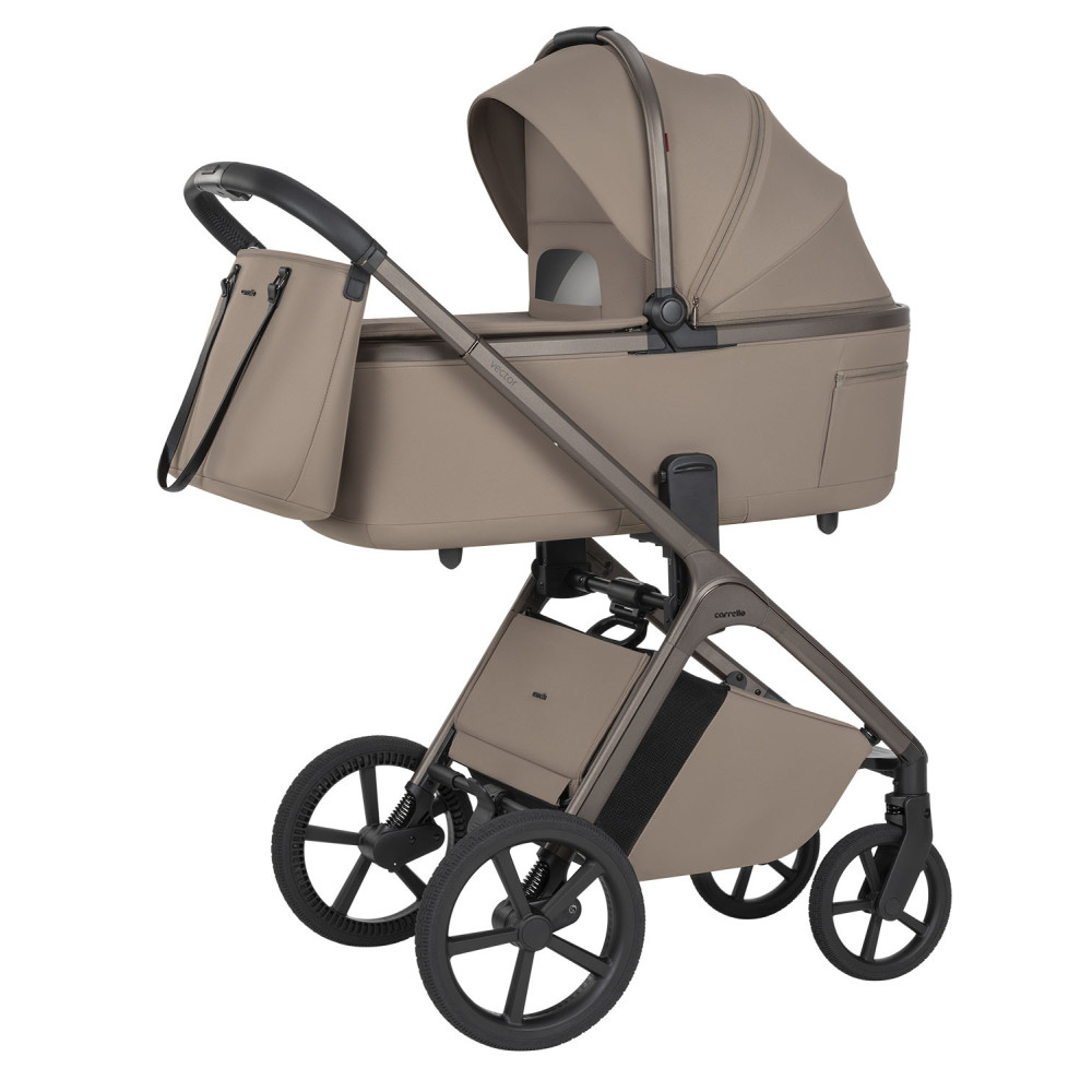 Carrello Vector F CRL-6700 - детская коляска 2в1, люлька складывается вместе с рамой • Flannel Beige