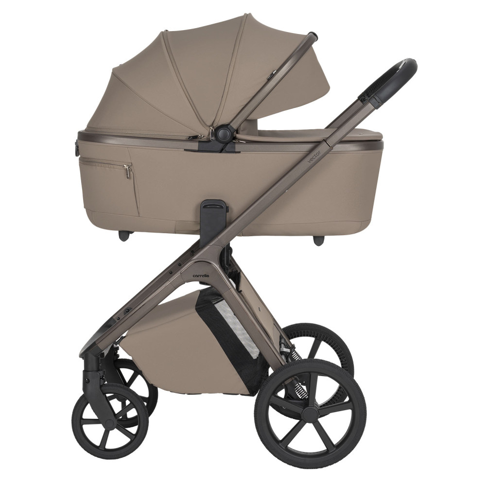 Carrello Vector F CRL-6700 - детская коляска 2в1, люлька складывается вместе с рамой • Flannel Beige