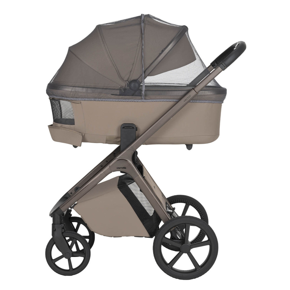 Carrello Vector F CRL-6700 - детская коляска 2в1, люлька складывается вместе с рамой • Flannel Beige
