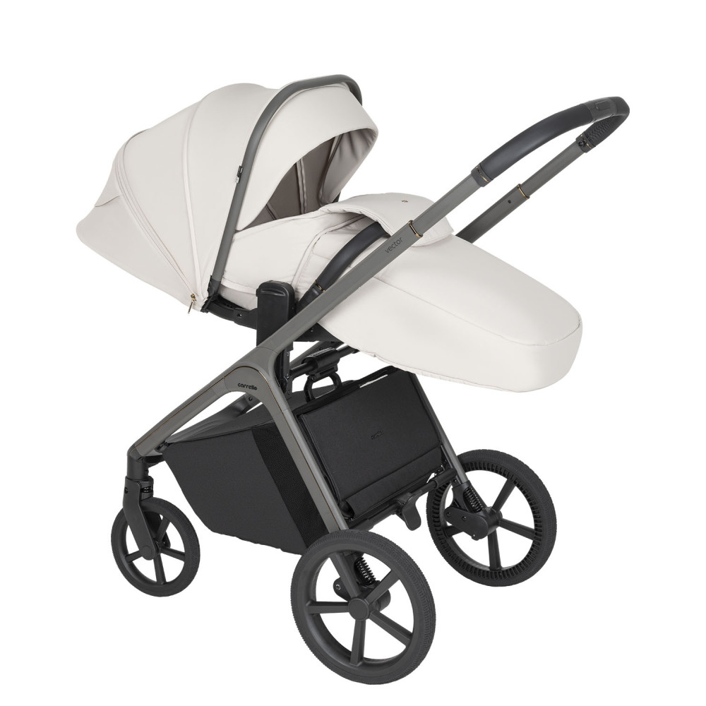 Carrello Vector F CRL-6700 - дитяча коляска 2в1, люлька складається разом із рамою • Zephyr Beige