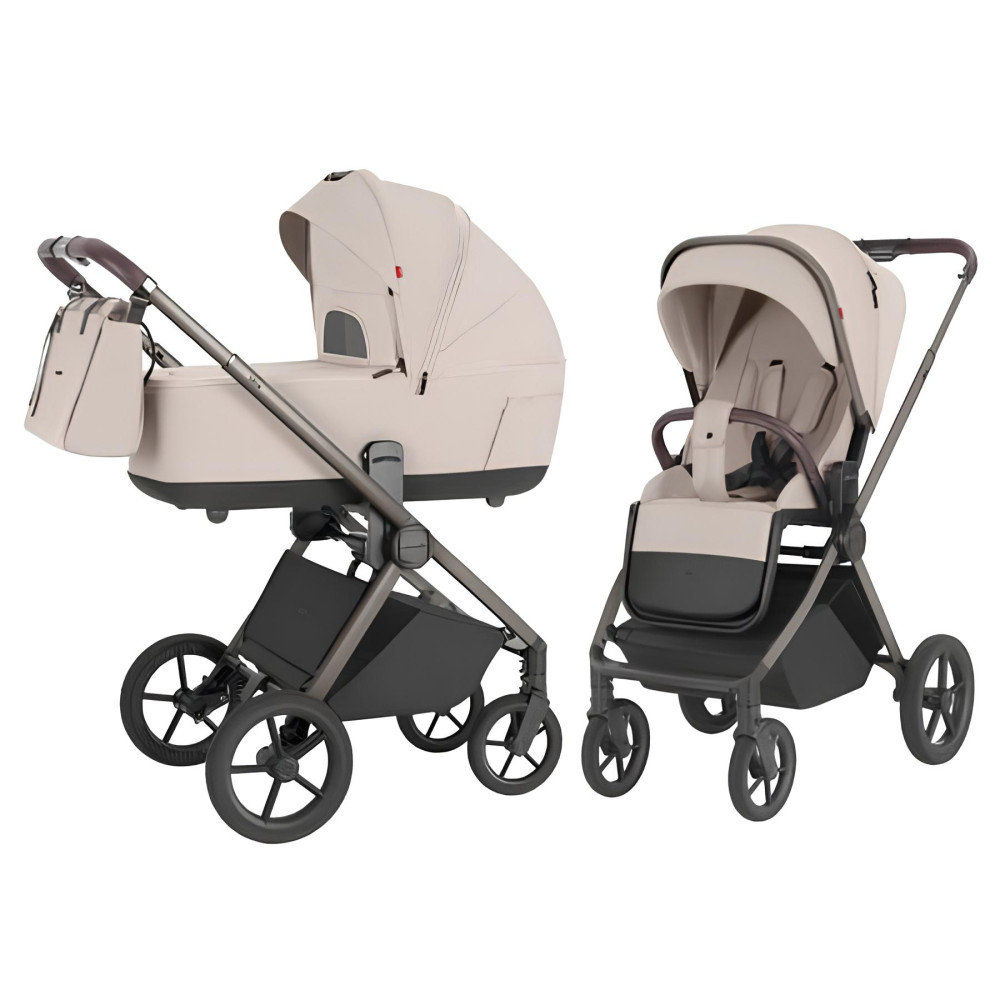 Carrello Ultra CF CRL-6527 - легка дитяча коляска 2в1, термолюлька, телескопічна ручка, регульовані по висоті люлька і сидіння • Maple Beige