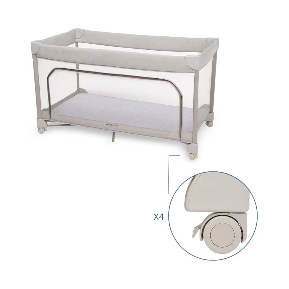 Maxi-Cosi Merlin - детский манеж с компактным сложением, дышащей сеткой и матрасом • Elegance Beige