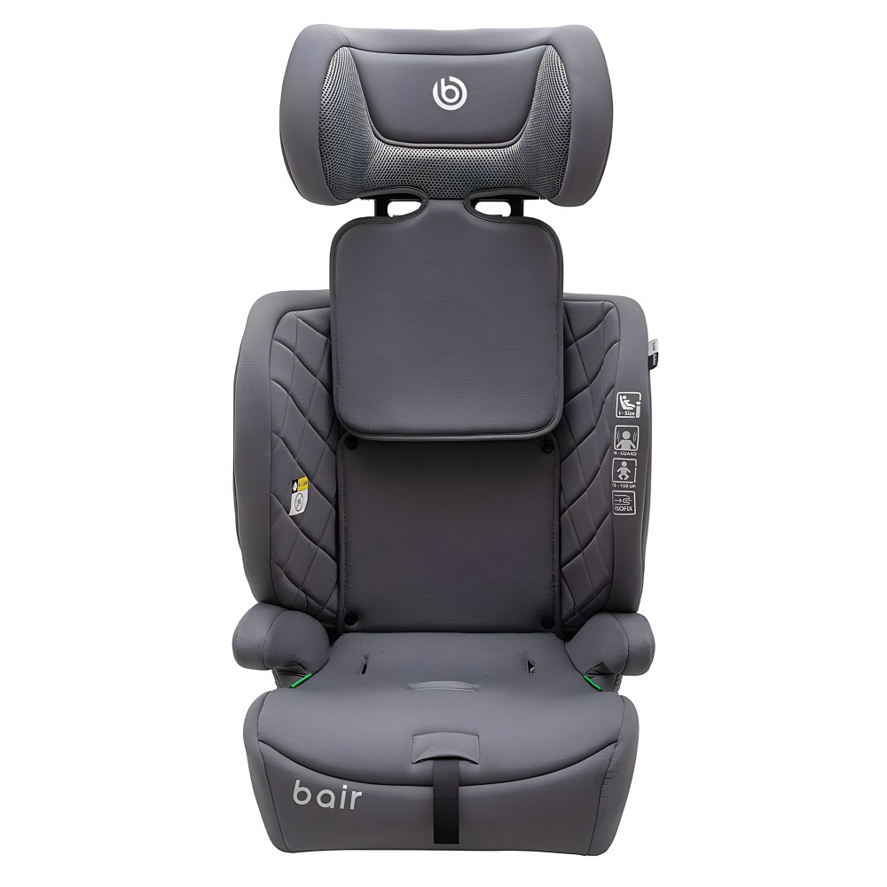 Bair Slider i-Size - детское автокресло (от 15 мес до 12 лет / 76 - 150 см / до 36 кг), установка по ходу движения, крепление Isofix и Top Tether • Grey (BS-03)
