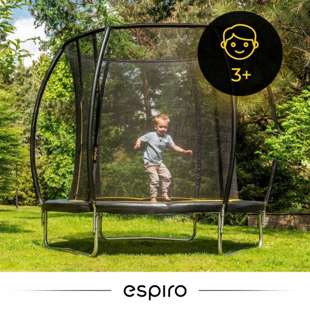 Espiro Sky Up - дитячий батут з внутрішньою захисною сіткою (244 см / до 100 кг) • Black Espiro Sky Up - дитячий батут з внутрішньою захисною сіткою (244 см / до 100 кг) • Black