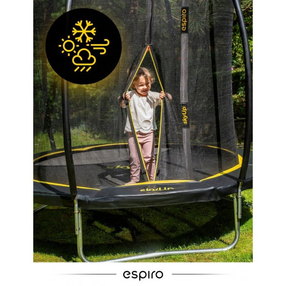 Espiro Sky Up - дитячий батут з внутрішньою захисною сіткою (244 см / до 100 кг) • Black Espiro Sky Up - дитячий батут з внутрішньою захисною сіткою (244 см / до 100 кг) • Black