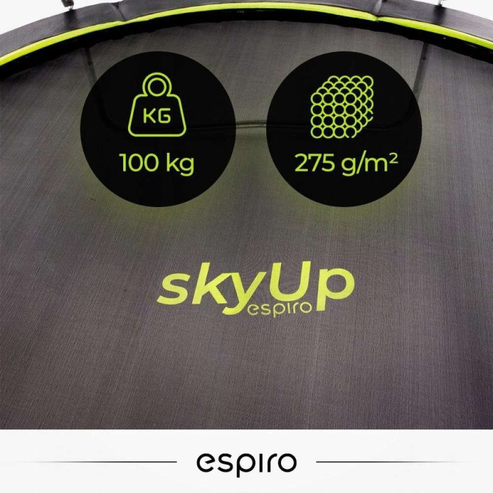 Espiro Sky Up - дитячий батут з внутрішньою захисною сіткою та драбиною (305 см / до 100 кг) • Black Espiro Sky Up - дитячий батут з внутрішньою захисною сіткою та драбиною (305 см / до 100 кг) • Black