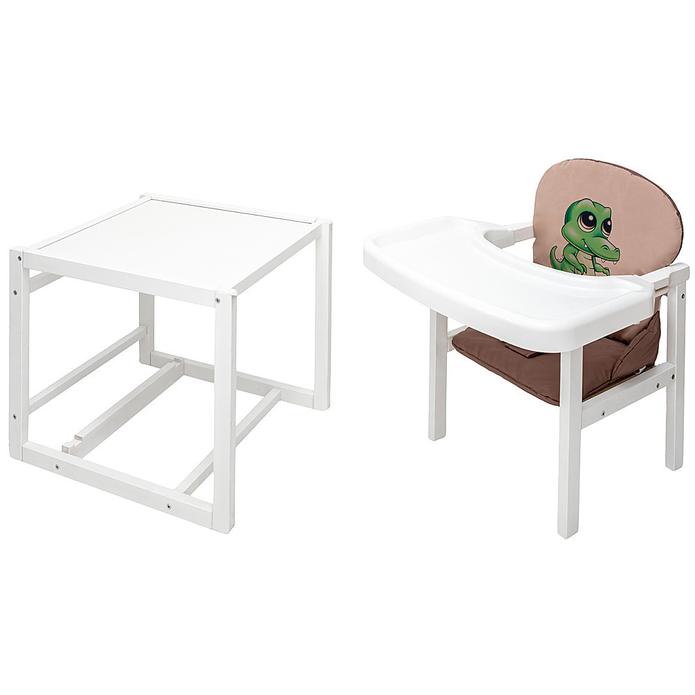 Babyroom Пеппи-240 - стульчик-трансформер (крокодил) • White Cappuccino / Chocolate